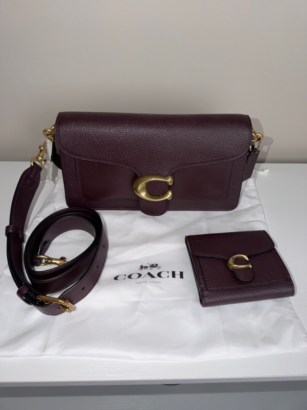NWT Coach Tabby 26 Crossbody Bag in Oxblood with matching wallet